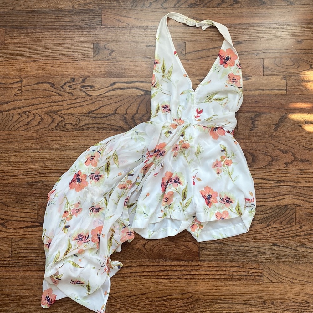 Floral Halter Maxi Romper